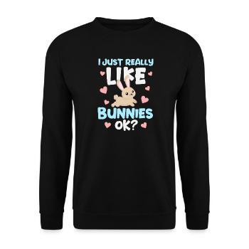 Rabbit Rabbit - Unisex Sweatshirt - black - Front - Alina (178cm) & Michal (187cm)