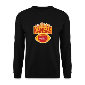 Kansas Football Skyline Emblem - Unisex Sweatshirt - black - Front - Alina (178cm) & Michal (187cm)