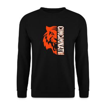 Cincinnati Football – Tiger Power Design - Unisex Pullover - Schwarz - Vorne - Alina (178cm) & Michal (187cm)