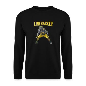 Linebacker Kraft Football-Design - Unisex Pullover - Schwarz - Vorne - Alina (178cm) & Michal (187cm)
