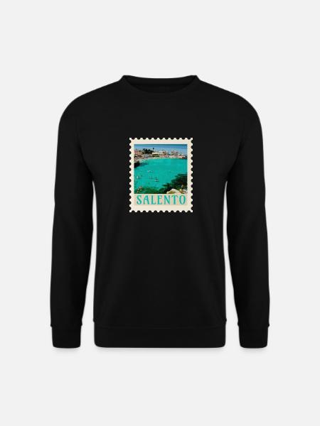 Salento Türkisstrand Retro-Poster - Unisex Pullover - Schwarz