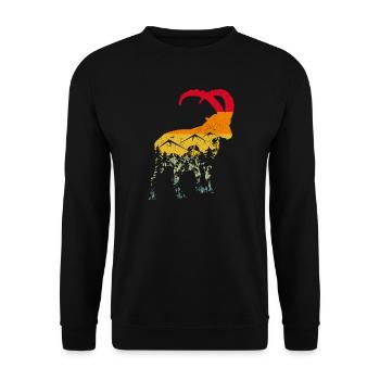 Steinbock, Wandern, Berge - Unisex Pullover - Schwarz - Vorne - Alina (178cm) & Michal (187cm)