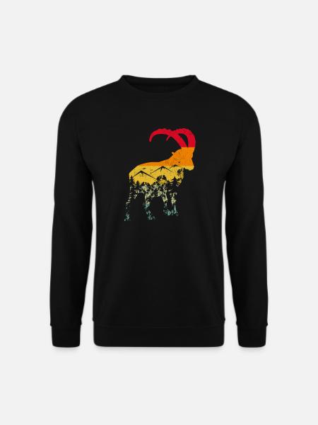 Steinbock, Wandern, Berge - Unisex Pullover - Schwarz