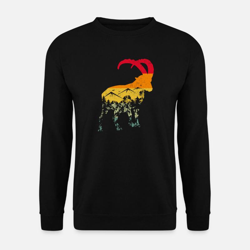 Steinbock, Wandern, Berge - Unisex Pullover - Schwarz