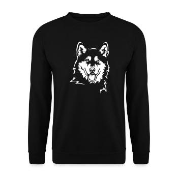 Alaskan Malamute Head "Black Edition" - Unisex Sweatshirt - black - Front - Alina (178cm) & Michal (187cm)