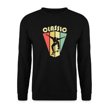 classic skateboarding klassiker retro vintage icon - Unisex Pullover - Schwarz - Vorne - Alina (178cm) & Michal (187cm)
