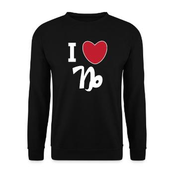 Capricorne Heart Statement Astrologie Superstition - Sweat-shirt Unisexe - noir - Devant - Alina (178cm) & Michal (187cm)