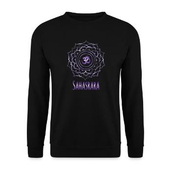 Mandala Om Sahasrara Purple Design - Unisex Sweatshirt - black - Front - Alina (178cm) & Michal (187cm)