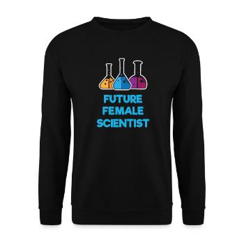 Zukünftige Wissenschaftlerin - Unisex Pullover - Schwarz - Vorne - Alina (178cm) & Michal (187cm)