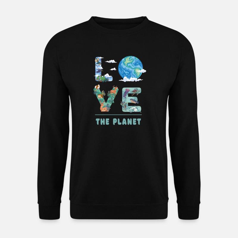 Liebe den Planeten - Unisex Pullover - Schwarz