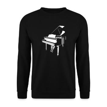 Flügel abstrakt - Unisex Pullover - Schwarz - Vorne - Alina (178cm) & Michal (187cm)