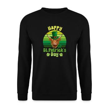 Fête de la Saint-Patrick Bovins écossais des Highlands - Sweat-shirt Unisexe - noir - Devant - Alina (178cm) & Michal (187cm)