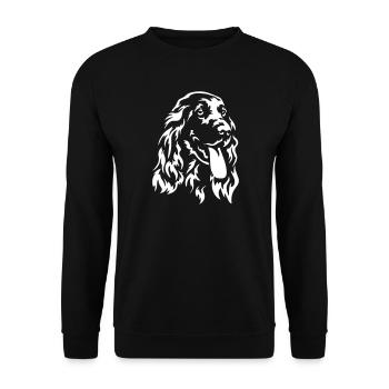 Cocker Spaniel Kopf "Black Edition" - Unisex Pullover - Schwarz - Vorne - Alina (178cm) & Michal (187cm)