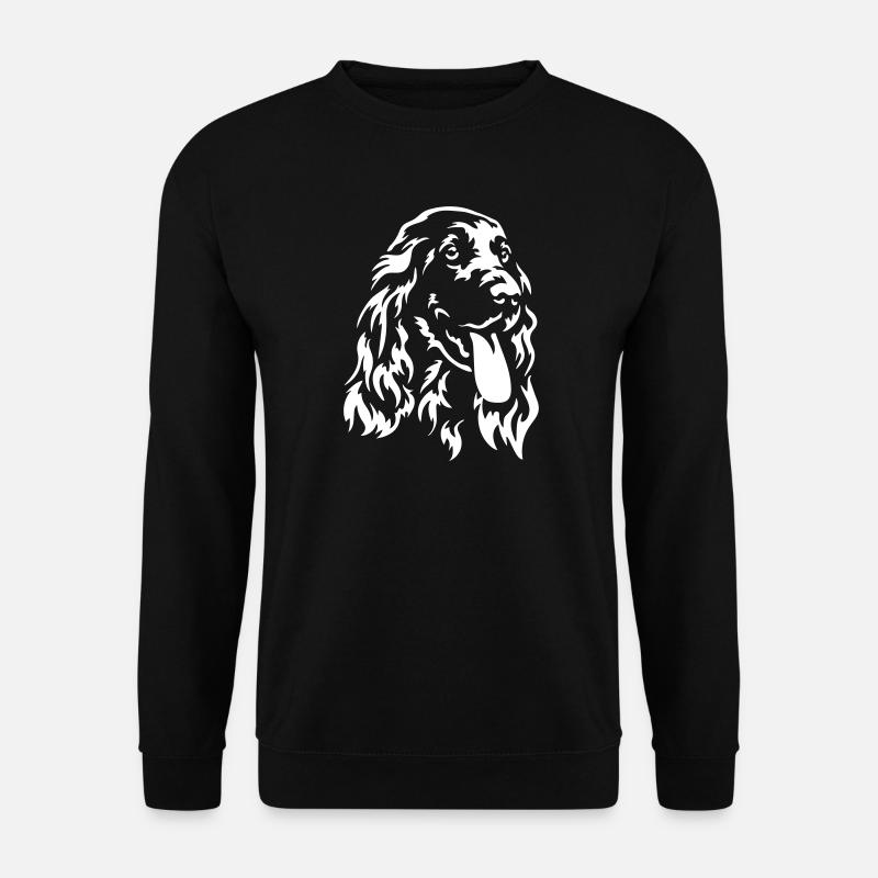 Cocker Spaniel Kopf "Black Edition" - Unisex Pullover - Schwarz