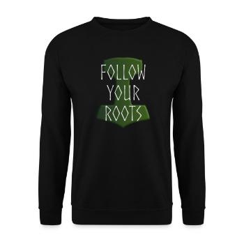 Follow your Roots - Hammer Donar Thor Mjölnir - Unisex Sweatshirt - black - Front - Alina (178cm) & Michal (187cm)