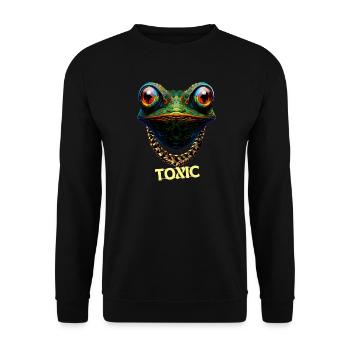 Cute toxic frog - Unisex Sweatshirt - black - Front - Alina (178cm) & Michal (187cm)