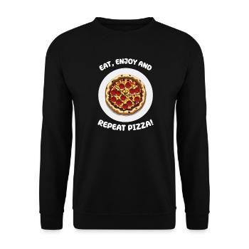 Pizza - Sweat-shirt Unisexe - noir - Devant - Alina (178cm) & Michal (187cm)