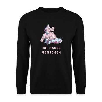 Je déteste les gens design de licorne - Sweat-shirt Unisexe - noir - Devant - Alina (178cm) & Michal (187cm)