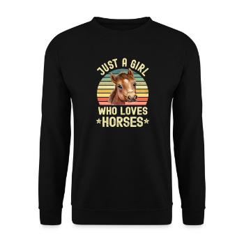 Pferd Pferde - Unisex Pullover - Schwarz - Vorne - Alina (178cm) & Michal (187cm)