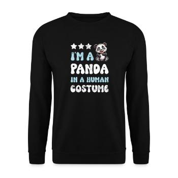 Panda Panda Bear - Unisex Sweatshirt - black - Front - Alina (178cm) & Michal (187cm)