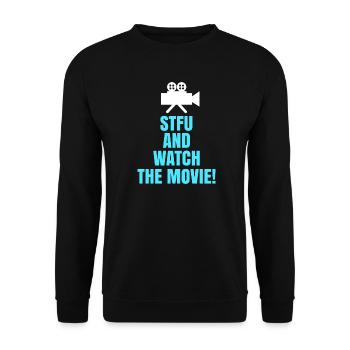 Movies, Theater, Camera, Statement, Movie Night, Movies - Unisex Sweatshirt - black - Front - Alina (178cm) & Michal (187cm)