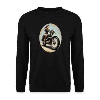Motorcycle bride - Unisex Sweatshirt - black - Front - Alina (178cm) & Michal (187cm)