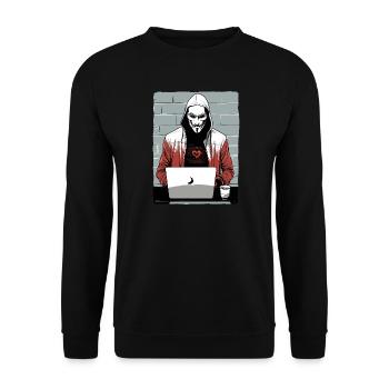 Pirate anonyme - Sweat-shirt Unisexe - noir - Devant - Alina (178cm) & Michal (187cm)