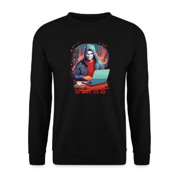 Pirate anonyme - Sweat-shirt Unisexe - noir - Devant - Alina (178cm) & Michal (187cm)