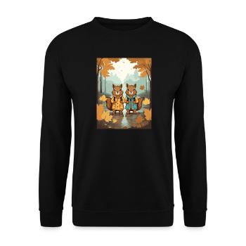 Écureuils mignons - Sweat-shirt Unisexe - noir - Devant - Alina (178cm) & Michal (187cm)