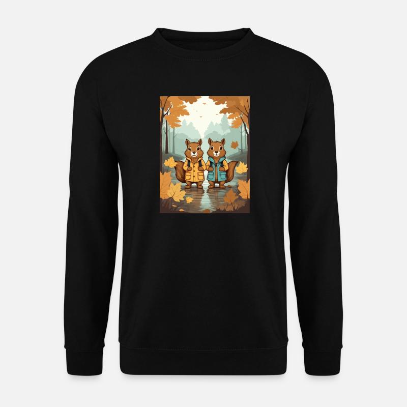 Cute Squirrels - Unisex Sweatshirt - black