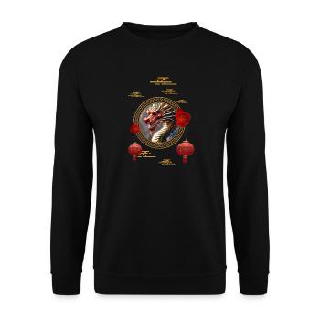 Bonne année du Dragon Chinois - Sweat-shirt Unisexe - noir - Devant - Alina (178cm) & Michal (187cm)