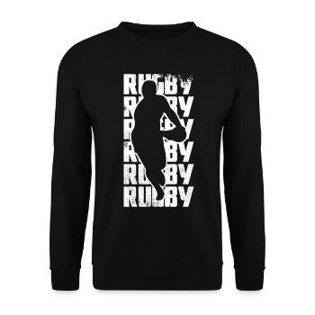 Rugby player - Unisex Sweatshirt - black - Front - Alina (178cm) & Michal (187cm)
