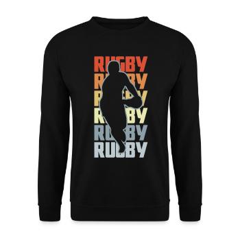 Rugby - Unisex Sweatshirt - black - Front - Alina (178cm) & Michal (187cm)