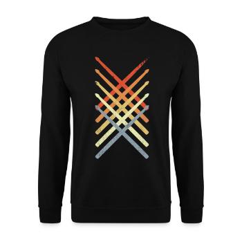 Trommelstöcke Zeichnung - Unisex Pullover - Schwarz - Vorne - Alina (178cm) & Michal (187cm)