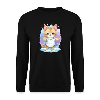 Cute Baby Cat - Unisex Sweatshirt - black - Front - Alina (178cm) & Michal (187cm)