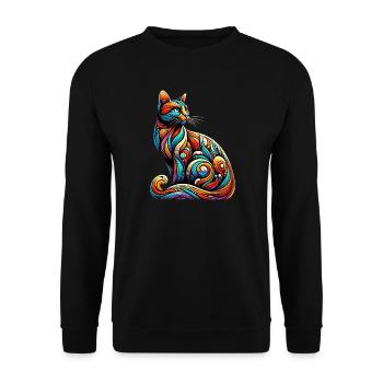 Chat - Sweat-shirt Unisexe - noir - Devant - Alina (178cm) & Michal (187cm)