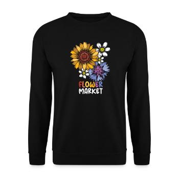 Flower Market Flowers Collage Colorful Colors Icon - Unisex Sweatshirt - black - Front - Alina (178cm) & Michal (187cm)