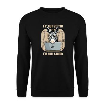 Smart Nerd Ass - Unisex Sweatshirt - black - Front - Alina (178cm) & Michal (187cm)