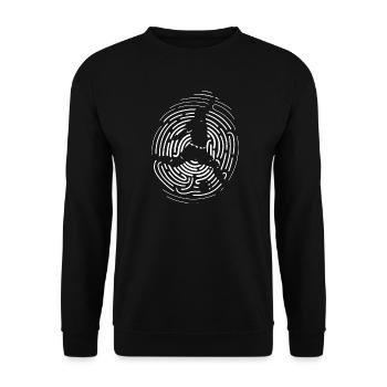fingerabdruck Fußball DNA Daumen Symbol icon Spiel - Unisex Pullover - Schwarz - Vorne - Alina (178cm) & Michal (187cm)