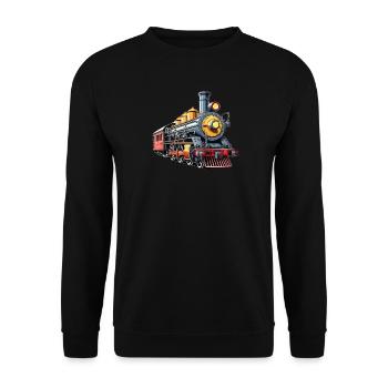 Steam Train Cartoon Nostalgia - Unisex Sweatshirt - black - Front - Alina (178cm) & Michal (187cm)