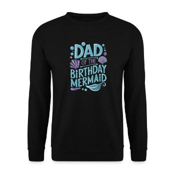 Papa de l’anniversaire de la famille de sirène Matching Party - Sweat-shirt Unisexe - noir - Devant - Alina (178cm) & Michal (187cm)