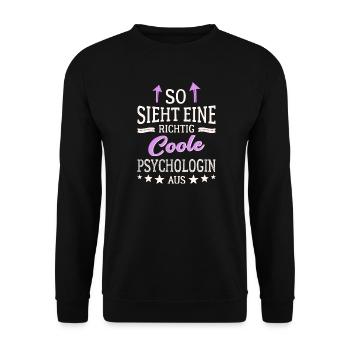 So sieht eine richtig coole Psychologin aus - Unisex Pullover - Schwarz - Vorne - Alina (178cm) & Michal (187cm)