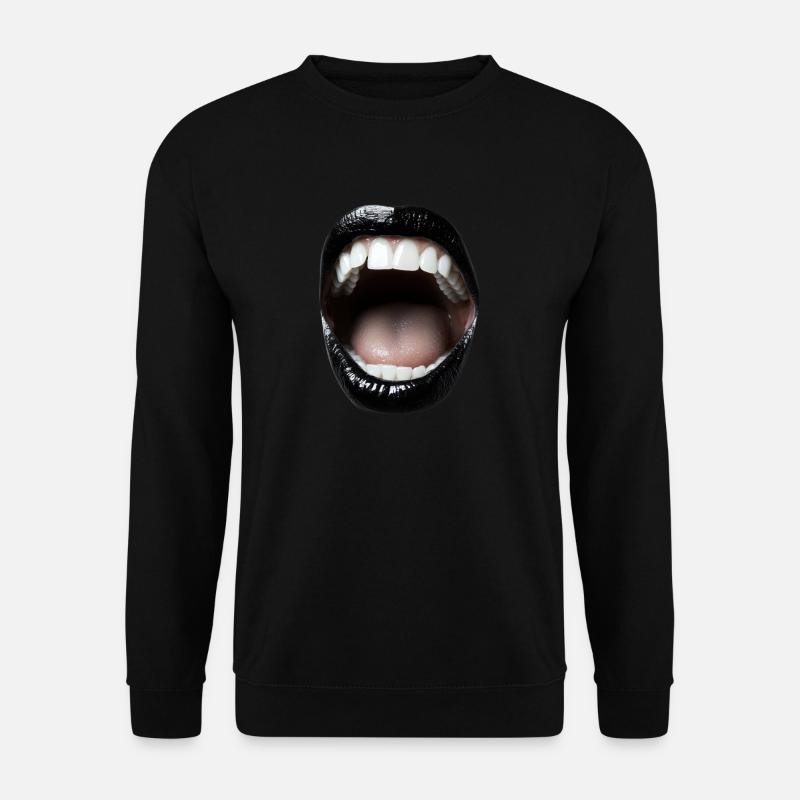 Open mouth with black lipstick - Unisex Sweatshirt - black