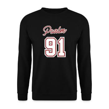 Psalm 91 Bible verse. - Unisex Sweatshirt - black - Front - Alina (178cm) & Michal (187cm)