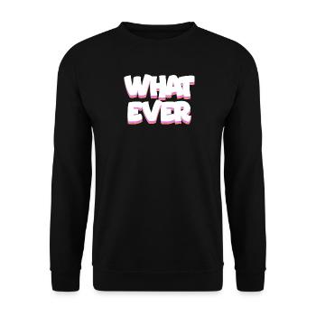 Welcher fette Neon-Pop-Text auch immer - Unisex Pullover - Schwarz - Vorne - Alina (178cm) & Michal (187cm)