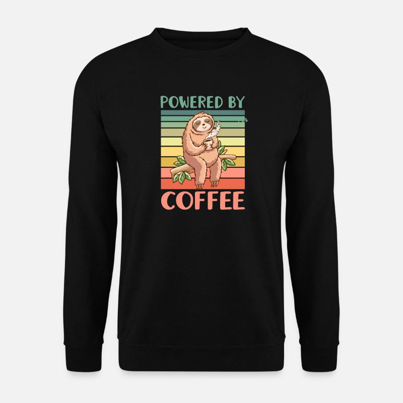 Kaffee Faultier - Unisex Pullover - Schwarz