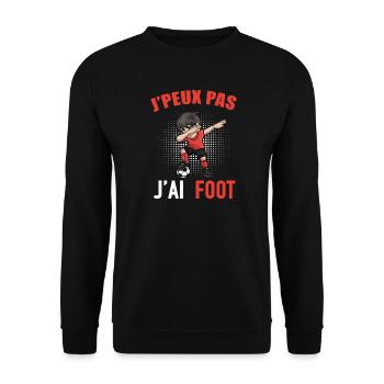 J' Peux Pas J Ai Foot Football Enfant Garçon - Sweat-shirt Unisexe - noir - Devant - Alina (178cm) & Michal (187cm)