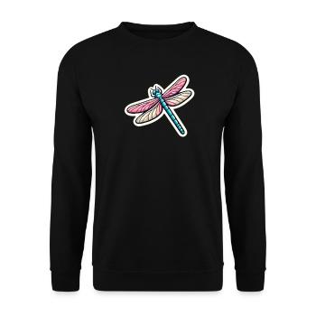 Dragonfly in pastel - Unisex Sweatshirt - black - Front - Alina (178cm) & Michal (187cm)