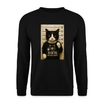 Chat de prison - Sweat-shirt Unisexe - noir - Devant - Alina (178cm) & Michal (187cm)