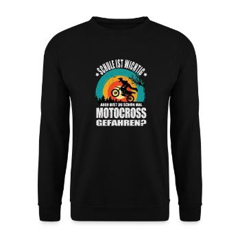 Motocrossfahrer Geschenke Motocross Biker Sprüche - Unisex Pullover - Schwarz - Vorne - Alina (178cm) & Michal (187cm)